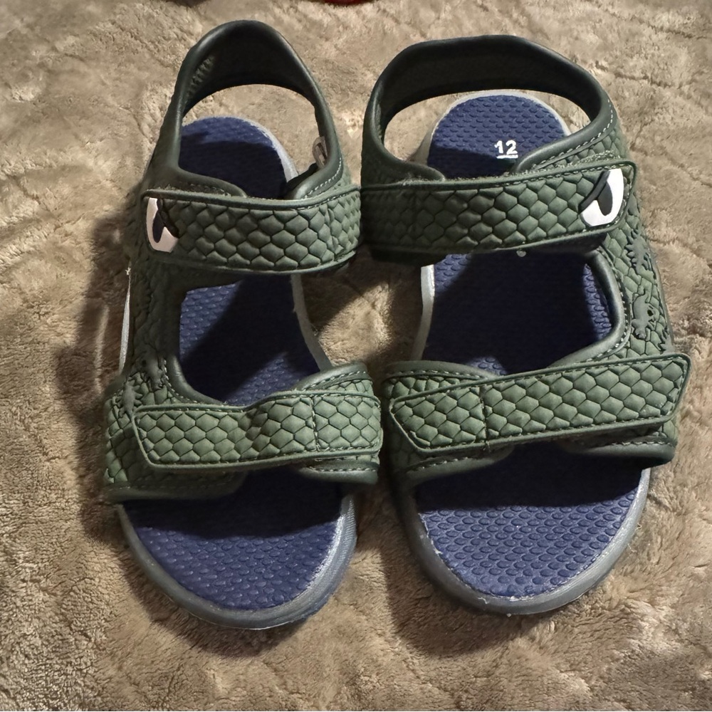 Kids Green Dino Sandals